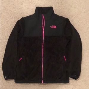 North Face girls 18/XL black/pink jacket